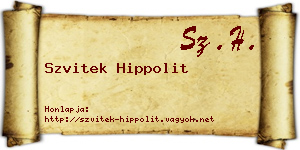 Szvitek Hippolit névjegykártya